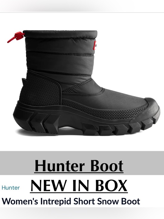 Hunter Shoes - NWT Hunter Women's Intrepid Short Snow Boot
Black/Red, Size US 7